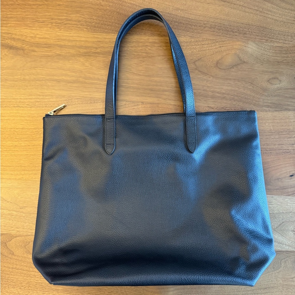 Leather Tote with Suede Insert - Picture 5 of 16